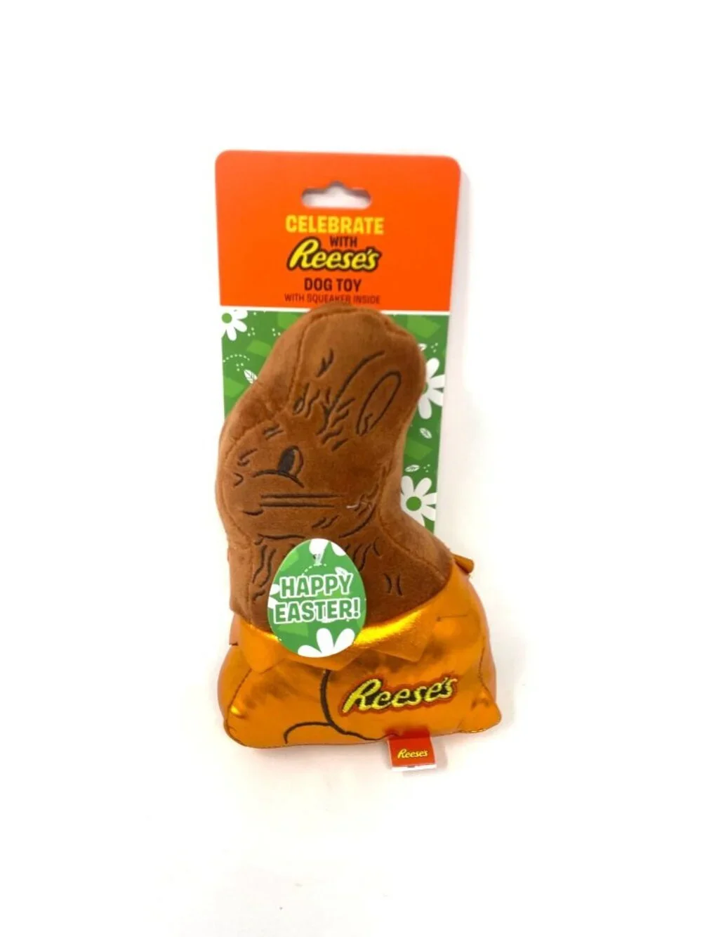 HERSHEY'S Reese's Easter Chocolate Bunny Plush Dog Toy Squeaker NWT
